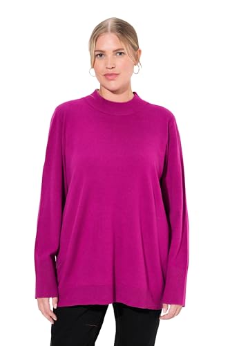 Ulla Popken Damen Pullover, Stehkragen, Langarm, Rippbündchen, lila, 54/56 von Ulla Popken