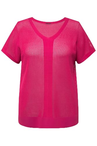 Ulla Popken Damen große Größen Übergrößen Plus Size Pullover, Struktur, Oversized, V-Ausschnitt, ärmellos pink 50+ 827591520-50+ von Ulla Popken