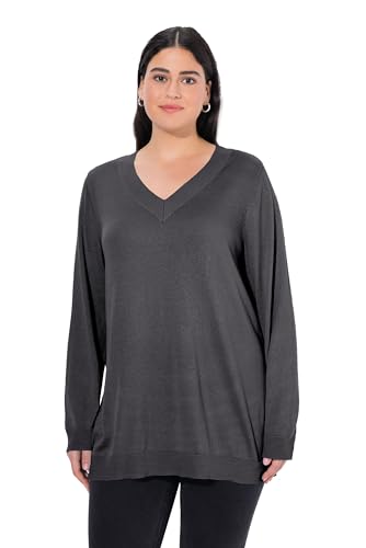 Ulla Popken Damen große Größen Übergrößen Plus Size Pullover, V-Ausschnitt, Langarm, weicher Feinstrick von Ulla Popken