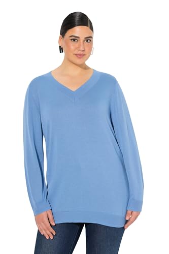 Ulla Popken Damen große Größen Übergrößen Plus Size Pullover, V-Ausschnitt, Langarm, weicher Feinstrick von Ulla Popken