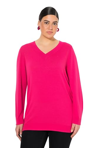 Ulla Popken Damen große Größen Übergrößen Plus Size Pullover, V-Ausschnitt, Langarm, weicher Feinstrick von Ulla Popken