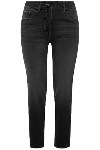 Ulla Popken Damen große Größen Übergrößen Plus Size Push-Up-Jeans Sarah, schmales Bein, Stretch dunkelgrau Denim 21 830531906-21 von Ulla Popken