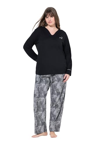 Ulla Popken Damen große Größen Übergrößen Plus Size Pyjama, Zweiteiler, Tunika-Ausschnitt, Langarm von Ulla Popken
