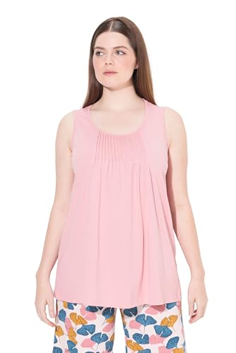 Ulla Popken Damen große Größen Übergrößen Plus Size Pyjama Shirt Sleeveless Pintucks von Ulla Popken