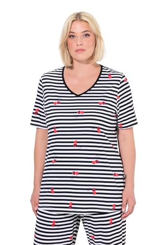 Ulla Popken Damen große Größen Übergrößen Plus Size Pyjamashirt, Herzen, Halbarm schneeweiß 50+ 837169200-50+ von Ulla Popken