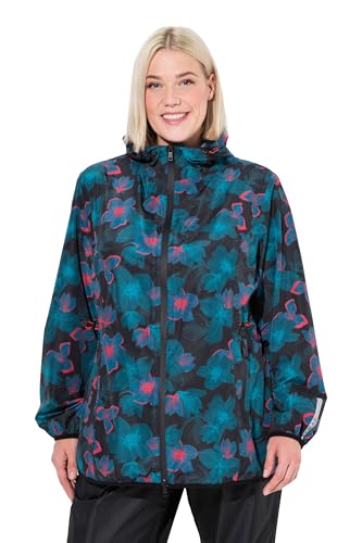 Ulla Popken Damen große Größen Übergrößen Plus Size Regenjacke, leicht, wasserdicht, Kapuze, Zipptaschen schwarz 46+ 837049100-46+ von Ulla Popken