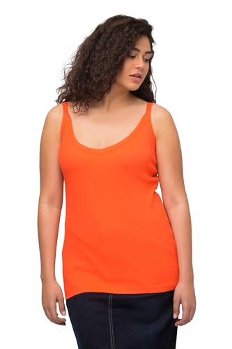 Ulla Popken Damen große Größen Übergrößen Plus Size Ripptop, Slim, V-Ausschnitt, ärmellos, schmale Träger Royalblau 50+ 819678751-50+ von Ulla Popken