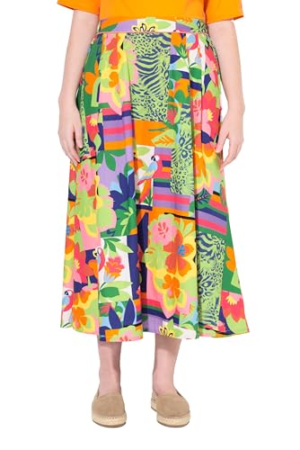 Ulla Popken Damen große Größen Übergrößen Plus Size Rock, Patchdruck, Komfortbund, Taschen Royalblau 58+ 834870750-58+ von Ulla Popken