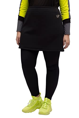 Ulla Popken Damen große Größen Übergrößen Plus Size Rock, Webfell-Futter, Elastikbund, High Waist schwarz 46+ 813361130-46+ von Ulla Popken