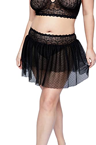 Ulla Popken Damen große Größen Übergrößen Plus Size Rock und String, 2er-Set, Spitze schwarz 54+ 796019130-54+ von Ulla Popken