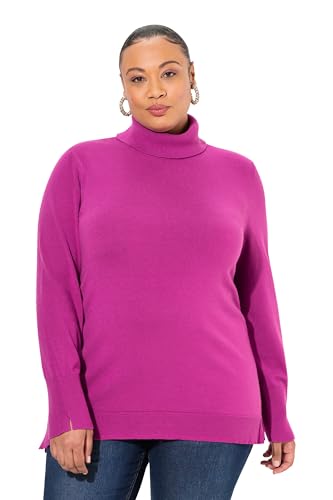 Ulla Popken Damen Rollkragenpullover, Breite Rippbündchen, Langarm Pullover, Beere, 42-44 EU von Ulla Popken