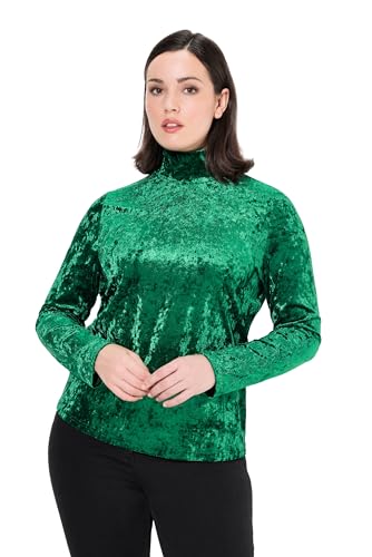 Ulla Popken Damen große Größen Übergrößen Plus Size Samtshirt, Stehkragen, Slim, Langarm von Ulla Popken