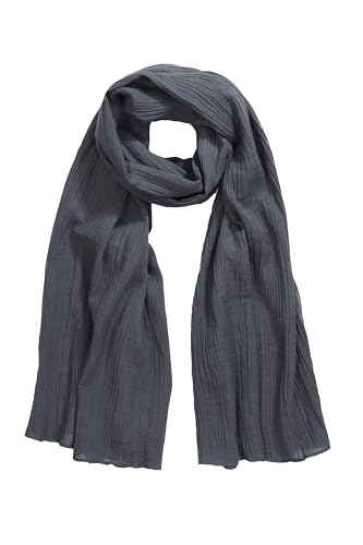 Ulla Popken Damen große Größen Übergrößen Plus Size Schal, Musselin, Baumwolle graphitgrau 1Size 830039100-1 von Ulla Popken