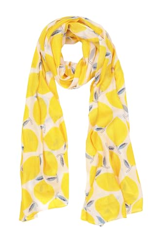 Ulla Popken Damen große Größen Übergrößen Plus Size Schal, Zitronenmuster sonnengelb 1Size 841070607-1 von Ulla Popken