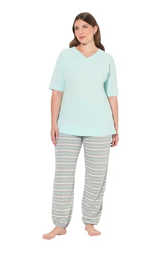 Ulla Popken Damen große Größen Übergrößen Plus Size Schlafanzug, Herzen, V-Ausschnitt, Halbarm von Ulla Popken