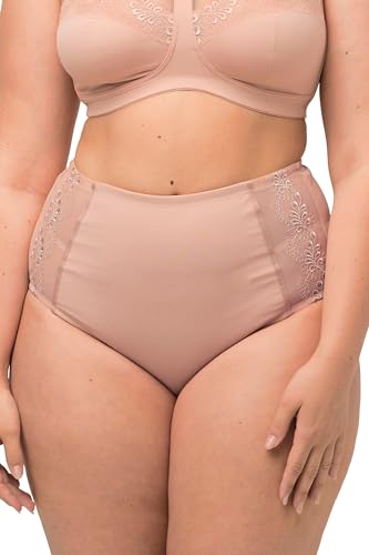 Ulla Popken Damen große Größen Übergrößen Plus Size Shaping-Miederhose, High Waist, seitliche Spitze Champagner 54+ 816430660-54+ von Ulla Popken