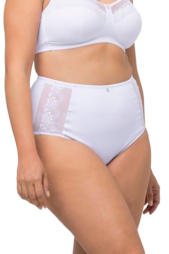 Ulla Popken Damen große Größen Übergrößen Plus Size Shaping-Miederhose, High Waist, seitliche Spitze Champagner 54+ 816430660-54+ von Ulla Popken