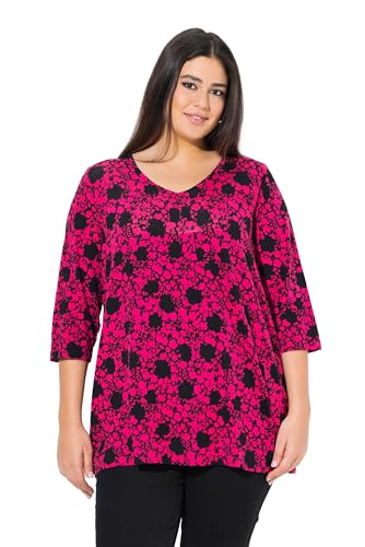 Ulla Popken Damen große Größen Übergrößen Plus Size Shirt, Blüten, A-Linie, V-Ausschnitt, 3/4-Arm von Ulla Popken