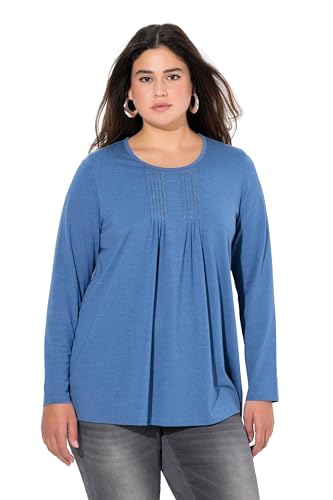 Ulla Popken Damen große Größen Übergrößen Plus Size Shirt, Falten, Perlen, A-Linie, Langarm von Ulla Popken