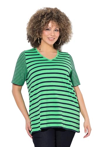 Ulla Popken Damen große Größen Übergrößen Plus Size Shirt, Ringelmix, A-Linie, V-Ausschnitt, Halbarm mintgrün 46+ 814061437-46+ Ulla Popken Damen große Größen Übergrößen Plus Size Shirt, Ringelmix, A-Linie, V-Ausschnitt, Halbarm mintgrün 46+ 814061437-46+ von Ulla Popken