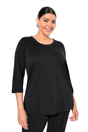Ulla Popken Damen große Größen Übergrößen Plus Size Shirt, Rippbündchen, Rundhals, 3/4-Arm von Ulla Popken