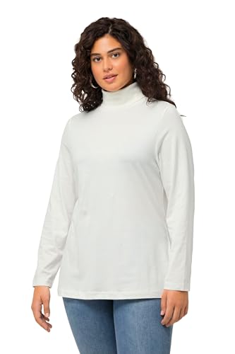 Ulla Popken Damen Shirt, Rollkragen, Slim, Langarm, weiß, 54/56 von Ulla Popken