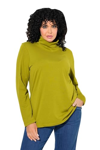 Ulla Popken Damen Shirt, Rollkragen, Slim, Langarm Basic-Shirtrolli, Oliv, 54-56 EU von Ulla Popken