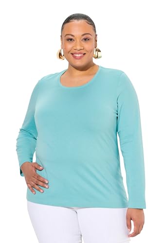 Ulla Popken Damen große Größen Übergrößen Plus Size Shirt, Slim, Rundhalsausschnitt, Langarm von Ulla Popken