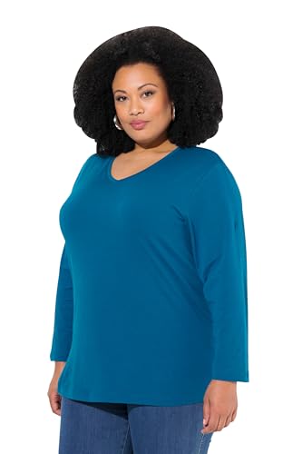 Ulla Popken Damen große Größen Übergrößen Plus Size Shirt, V-Ausschnitt, Relaxed, Langarm von Ulla Popken