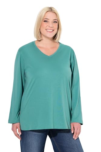 Ulla Popken Damen große Größen Übergrößen Plus Size Shirt, V-Ausschnitt, Relaxed, Langarm von Ulla Popken