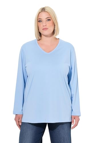 Ulla Popken Damen große Größen Übergrößen Plus Size Shirt, V-Ausschnitt, Relaxed, Langarm von Ulla Popken
