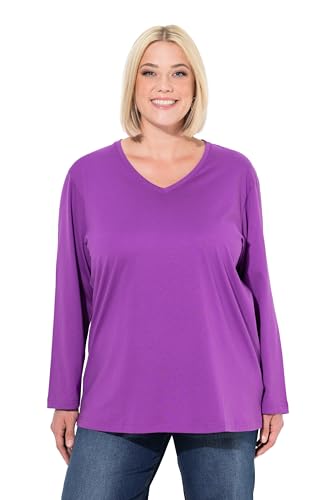 Ulla Popken Damen große Größen Übergrößen Plus Size Shirt, V-Ausschnitt, Relaxed, Langarm von Ulla Popken