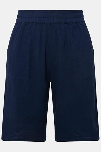 Ulla Popken Damen große Größen Übergrößen Plus Size Shorts Rose, Musselin, weites Bein, Elastikbund helles blaugrün 62+ 830260740-62+ von Ulla Popken