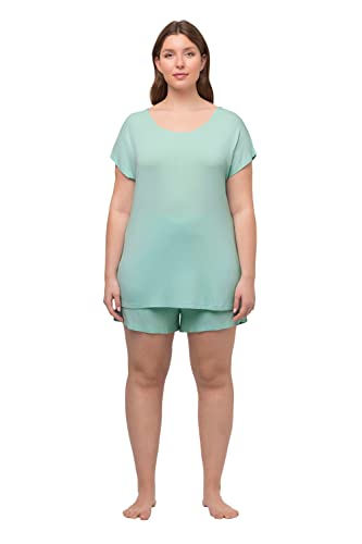 Ulla Popken Damen große Größen Übergrößen Plus Size Shorty, Schmetterling, Oversized, Rundhals, Halbarm aquamarin 50+ 810699707-50+ von Ulla Popken