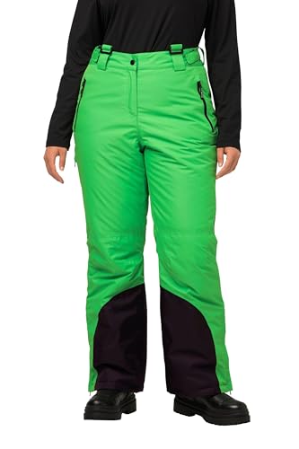 Ulla Popken Damen große Größen Übergrößen Plus Size Skihose, wasserdicht, Schneefang, Zipptaschen neon grasgrün 58 821822429-58 von Ulla Popken