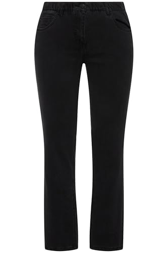 Ulla Popken Damen Skinnyjeans Sarah, Schmale 5-pocket-form, High Waist Hose, Schwarz, 42W / 30L EU von Ulla Popken