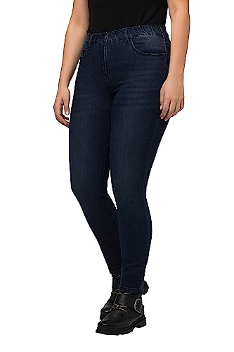 Ulla Popken Damen Skinnyjeans Sarah, Schmale 5-pocket-form, High Waist Hose, Blue Denim, 45W / 30L EU von Ulla Popken