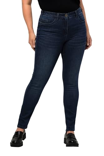 Ulla Popken Damen Skinnyjeans Sarah, Schmale 5-pocket-form, High Waist Hose, Blue Denim, 38W / 32L EU von Ulla Popken