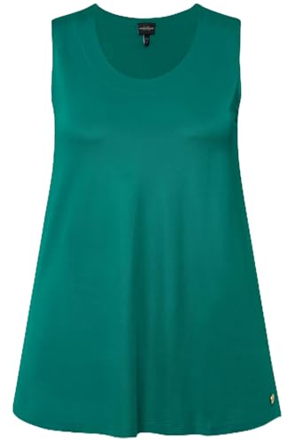 Ulla Popken Damen große Größen Übergrößen Plus Size Slinkytop, Piqué, A-Linie, Rundhals, ärmellos grünblau 50+ 827896460-50+ von Ulla Popken