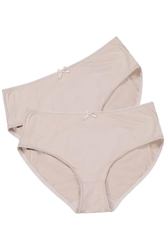 Ulla Popken Damen Slips, 2er-Pack Slip, Beige, 58-60 von Ulla Popken