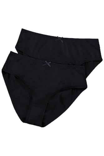 Ulla Popken Damen Slips, 2er-Pack Slip, Schwarz, 54-56 von Ulla Popken