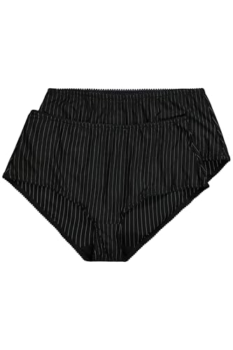 Ulla Popken Damen Midislips, 2er-Pack, Nadelstreifen, höher geschnitten Slip, Schwarz, 54-56 Ulla Popken Damen Midislips, 2er-Pack, Nadelstreifen, höher geschnitten Slip, Schwarz, 54-56 von Ulla Popken