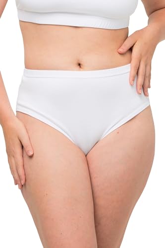 Ulla Popken Damen Slips, 2er-Pack, Uni, Biobaumwolle Slip, Schneeweiß, 46-48 von Ulla Popken