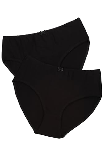 Ulla Popken Damen Slips, 2er-pack Panties, Schwarz, 50-52 EU von Ulla Popken