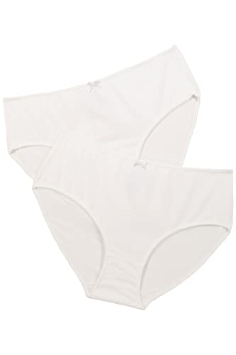 Ulla Popken Damen Slips, 2er-pack Panties, Weiß, 54-56 EU von Ulla Popken