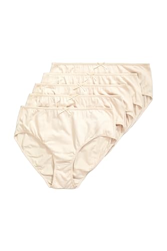 Ulla Popken Damen Slips, 5er-Pack, Einfarbig, Bis Gr. 66/68, Beige, 54-56 EU von Ulla Popken