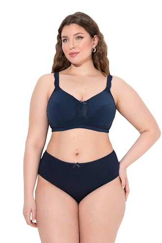 Ulla Popken Damen große Größen Übergrößen Plus Size Soft-BH, Spitzendetail, ohne Bügel, Cup C - E Nachtblau 105E 828233139-105E von Ulla Popken