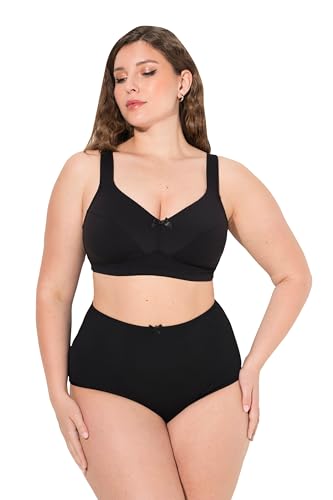 Ulla Popken Damen große Größen Übergrößen Plus Size Soft-BH, ohne Bügel, breite Träger, Cup C - E schwarz 115E 832324100-115E von Ulla Popken