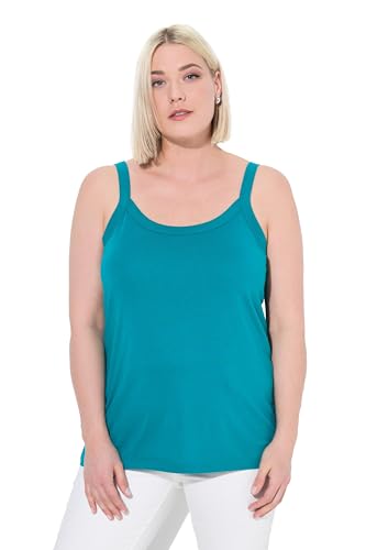 Ulla Popken Damen große Größen Übergrößen Plus Size Spaghettitop, Rundhals, Modalmix, ärmellos Petrol 50+ 728664769-50+ von Ulla Popken