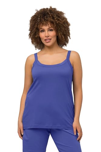 Ulla Popken Damen große Größen Übergrößen Plus Size Spaghettitop, Rundhals, Modalmix, ärmellos blau lila 728664720-54+, 54-56 von Ulla Popken